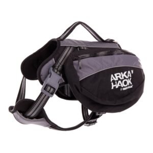Harnais de randonnée pour chien avec sacoches backpack arka haok Gris-Noir